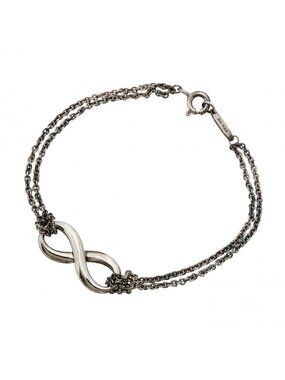 Tiffany & Co Bracelet Infinity Double Chain 925 Sterling Silver